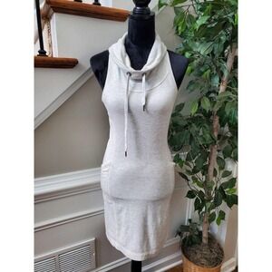 Freedom Trail Womens Solid Gray Cotton Cowl Neck Sleeveless Knee Length Dress XS
